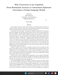 Why Correctness Is Not Cognition â€” Tim Hayes, AIDA Research, March 2026